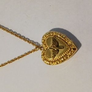 Aviator sweetheart locket goldtone